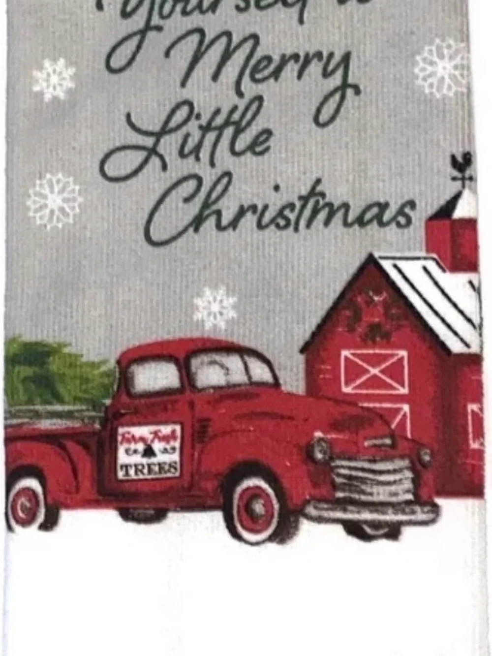 Home Collection Red Green Christmas Truck Kitchen Linen Set